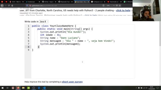 Teste Live 17/04/2020 - Java Tutor смотреть онлайн