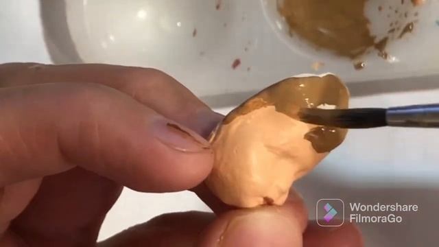 Личико для ватной игрушки  лепка лица с помощью молда  роспись личика.
