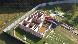 Строительство большой бани из бревна // От фундамента до крыши✔️