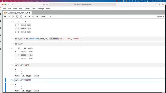 Programming Essentials Python - Overview of Pandas Libraries - Creating Data Frames from lists