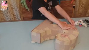 Наша цифра 2 Илюшке! ОБЪЕМНАЯ Цифра ДВА из КАРТОНА и БУМАГИ гофробумаги на День Рождения Мальчику