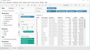 How to create a crosstab excel output with dimensions on each row in Tableau