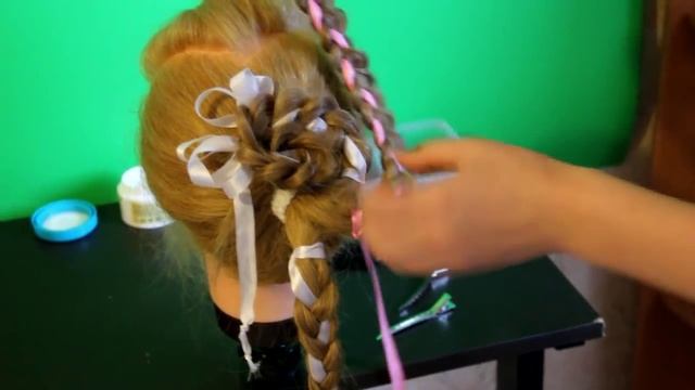 Детская прическа разноцветными лентами смотреть онлайн
