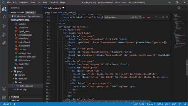 TUTORIAL PHP MYSQL - PROJECT WEB ADMINLTE3 - 3.INSERT DATA #htmltutorial #php #adminlte
