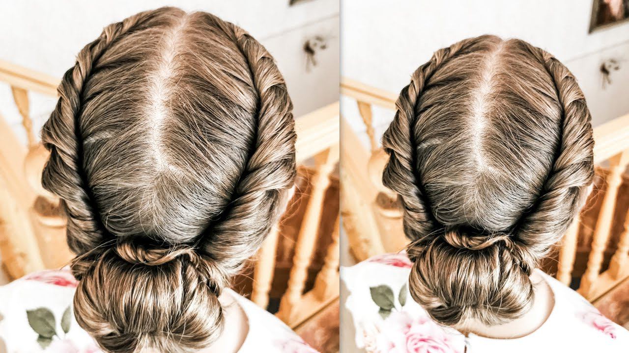 COOL HAIRSTYLE WITH A LOW BUN. Hairstyle For Medium Hair.