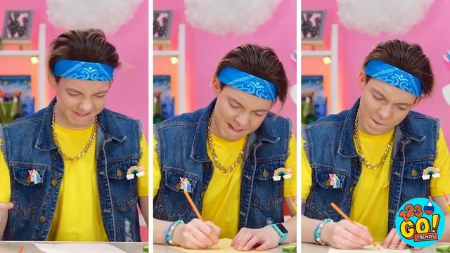 ЛАЙФХАКИ ДЛЯ РИСОВАНИЯ ОТ РАДУЖНЫХ ДРУЗЕЙ || Арт-челлендж и поделки из бумаги от 123 GO! TRENDS смотреть онлайн