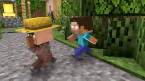 Monster School : Baby Villager and Baby Herobrine - Minecraft Animation