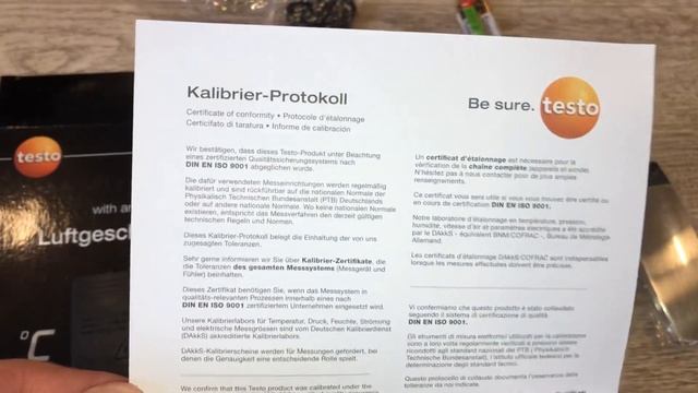 Анемометр с крыльчаткой Testo 410-1,для измерения скорости и температуры воздуха, Артикул: 0560 410