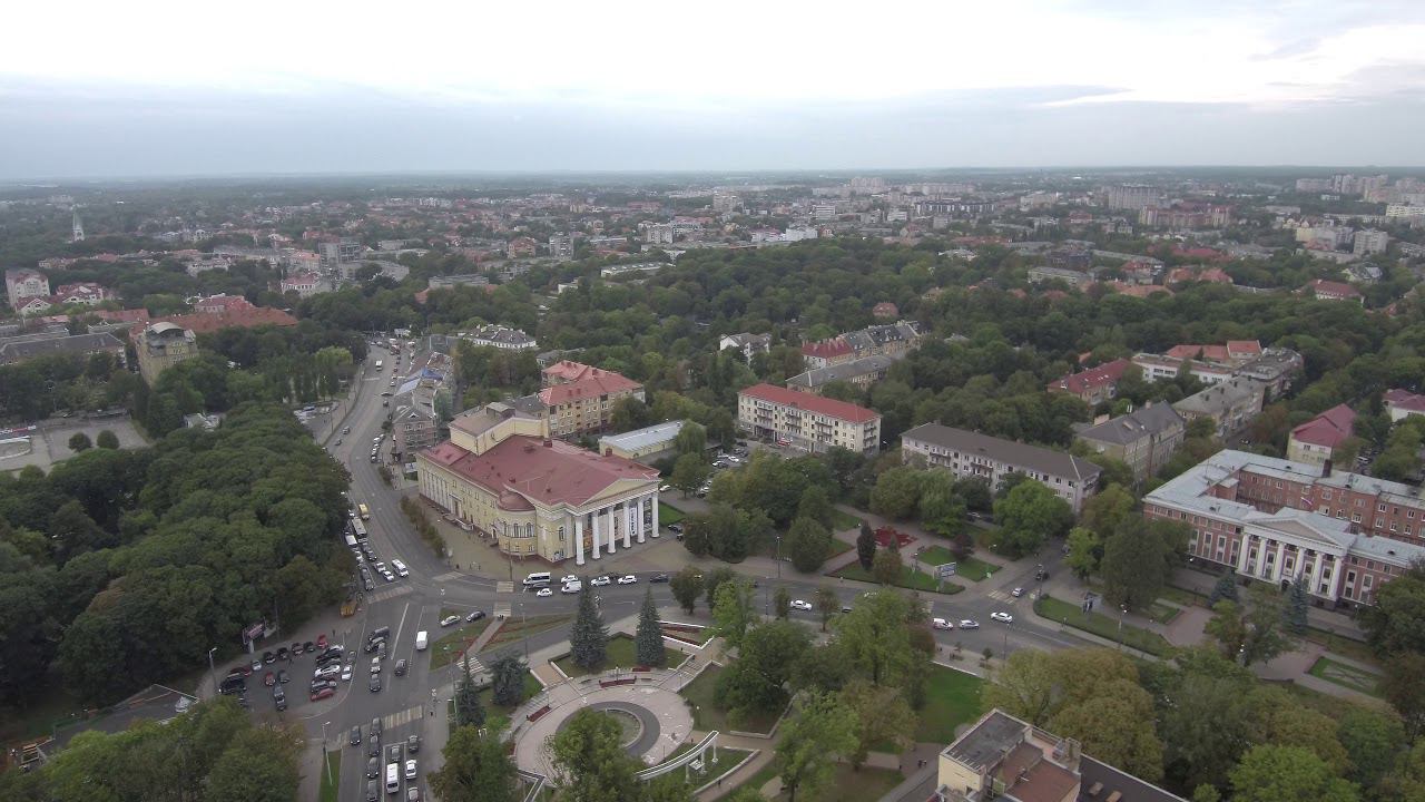 Драматический Театр, центральная площадь города Калининграда, Аэросъемка 08 2018 смотреть онлайн