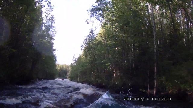 Порог при слиянии канала с р. Луокса. Карелия. июль2015 смотреть онлайн