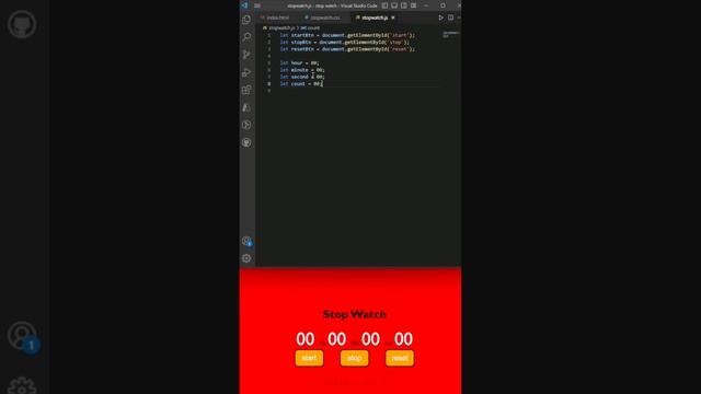 Create a Stopwatch?.                                   #javascriptproject #html #css #stopwatch
