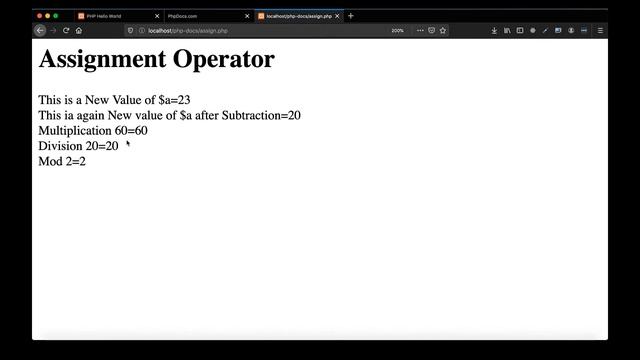 05 PHP Assignement Operator | Increment & Decrement Operators in PHP Urdu/Hindi | PHPDocs