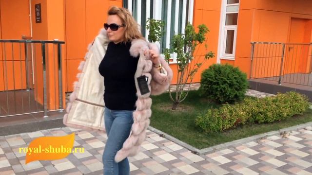 Песцовая шуба цвета персик смотреть онлайн