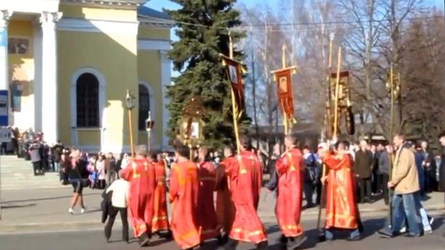 Крестный ход Спасо- Преображенский собор Рыбинск 12 апреля 2015г. смотреть онлайн