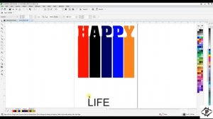 HAPPY LIFE design in coreldraw 2020 #happylife #coreldrawclass coreldraw design in class #design