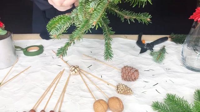 Новогодний букет своими руками