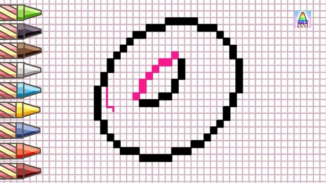 Pixel Art | Как нарисовать ПОНЧИК по клеточкам | Рисунки по клеточкам | Coloring Kids