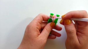 "Кубики" браслет из резинок на рогатке Cube loom bands bracelet DIY tutorial