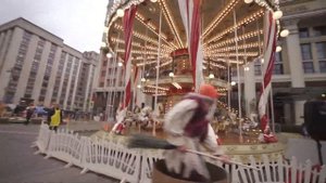 Баба Яга в Москве на гироскутере