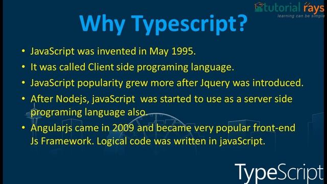1 TypeScript  Introduction and Installation 2019 - Tutorial Rays | By Umar Rahman