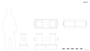 Кнехт. Чертёж. Ship bollard F. Drawings.