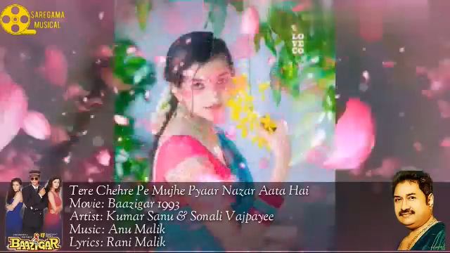 Tere Chehre Pe Mujhe Pyaar Nazar Aata Hai |Baazigar 1993| Kumar Sanu & Sonali Vajpayee | Hindi Song смотреть онлайн