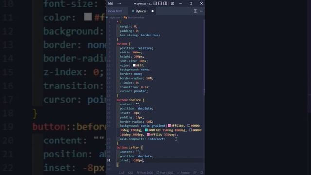 Animated border with gradient in html and css