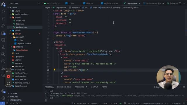 Build a Full Stack authentication app with Nuxt 3, MongoDB, Tailwind ...