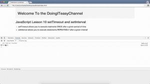 JavaScript Lesson 10 setTimeout, setInterval & clearInterval