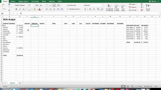 How to Make a BUDGET ON EXCEL For Beginners