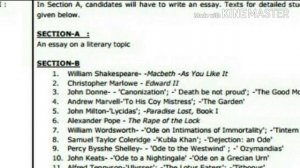 English literature (optional) for WBCS
