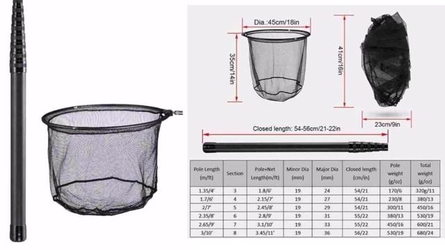 7 Рыболовный подсак с Алиэкспресс Лучшие товары для рыбалки с Aliexpress 2023 Fishing landing net
