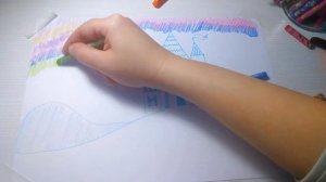 Как нарисовать ледяной дворец и северное сияние мелками. how to draw the northern lights