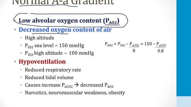 Лёгкие USMLE - 1. Эмбриология, анатомия и физиология - 7.Гипоксия