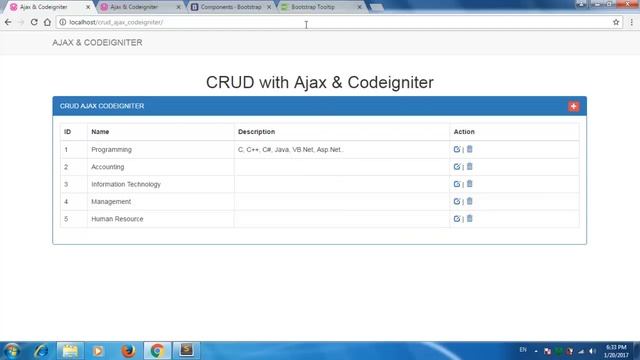 Ajax CRUD & Codeigniter -- How to design ajax with codeigniter & bootstrap