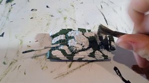 Диорама с танком Т-72Б, масштаб 1/100