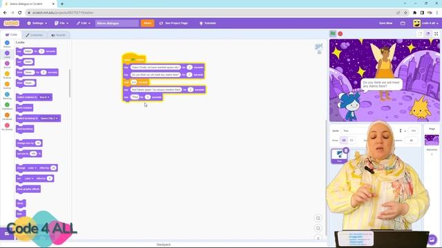 Explore and learn new blocks in Scratch by creating your First project. Happy coding .
