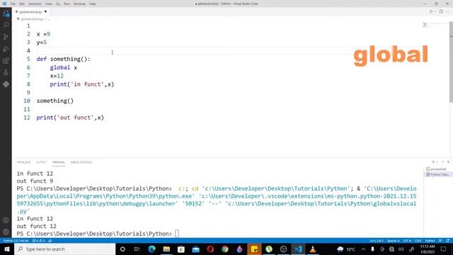Python Tutorial for Beginners [URDU/HINDI] - #21 Global and local variable  in Python