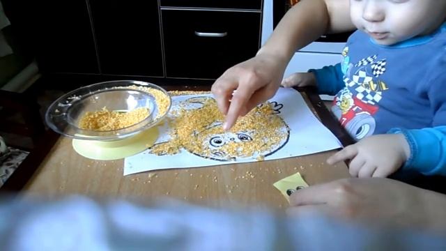 поделка из крупы ребенку 1,4 года