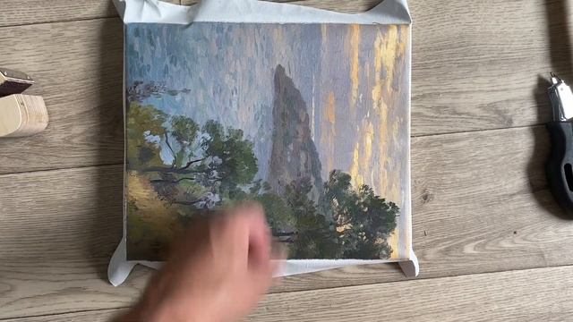 Натяжка холста с написанной картиной на подрамник смотреть онлайн