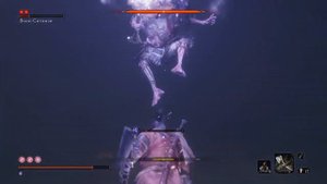 Sekiro ьой с Ситименом в пещере