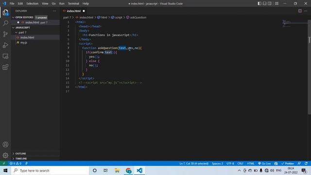 The Modern JavaScript Tutorial | Part 11 | Function Expression & Arrow Function | Tech Quick Learne