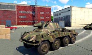 Бой на Sd.Kfz.234/2 (Пума) в локации морской терминал, War Thunder.