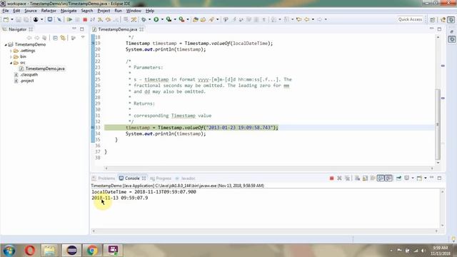 How to use valueOf(String s) and valueOf(LocalDateTime dateTime) methods of java.sql.Timestamp?