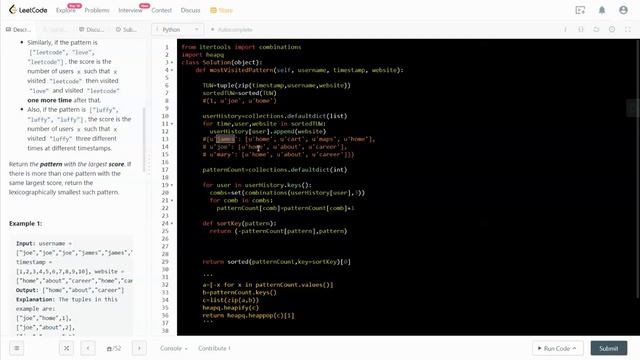 Leetcode 1152. Analyze User Website Visit Pattern | Heap | Sorting | Hasp Map | Amazon Coding смотреть онлайн