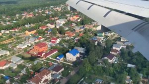 Посадка в Стригино, аэропорт Нижний Новгород. Сухой Суперджет 100