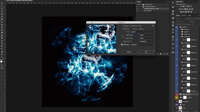Animated Energy Photoshop Action - How to create Energy lighting effect in Photoshop смотреть онлайн