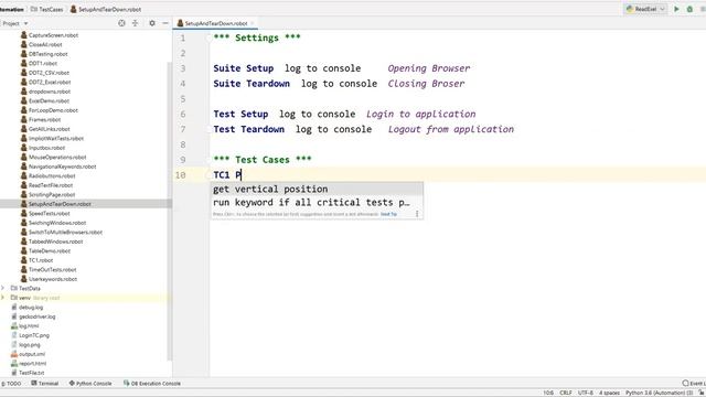 Part 21- Setup & TearDown in Robot FrameworkRobot | Selenium with Python