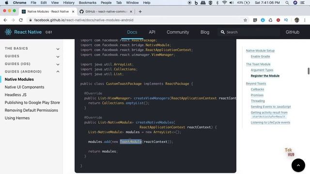 React Native Tutorial #13 - Native Module Development in Android [Tamil]  |  Tek Hub