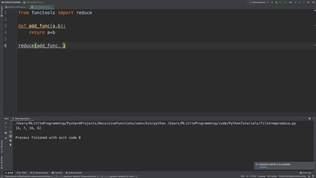 The Built in Reduce Function in Python Tutorial | Python for Beginners | MLittleProgramming